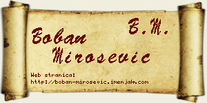 Boban Mirošević vizit kartica